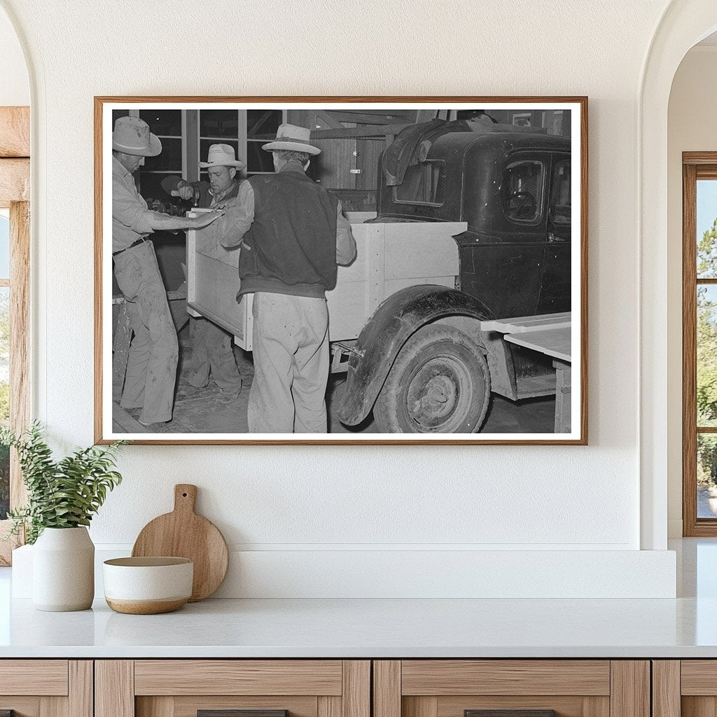 Men Build Truck Bed in Arizona Workshop February 1942 - Available at KNOWOL