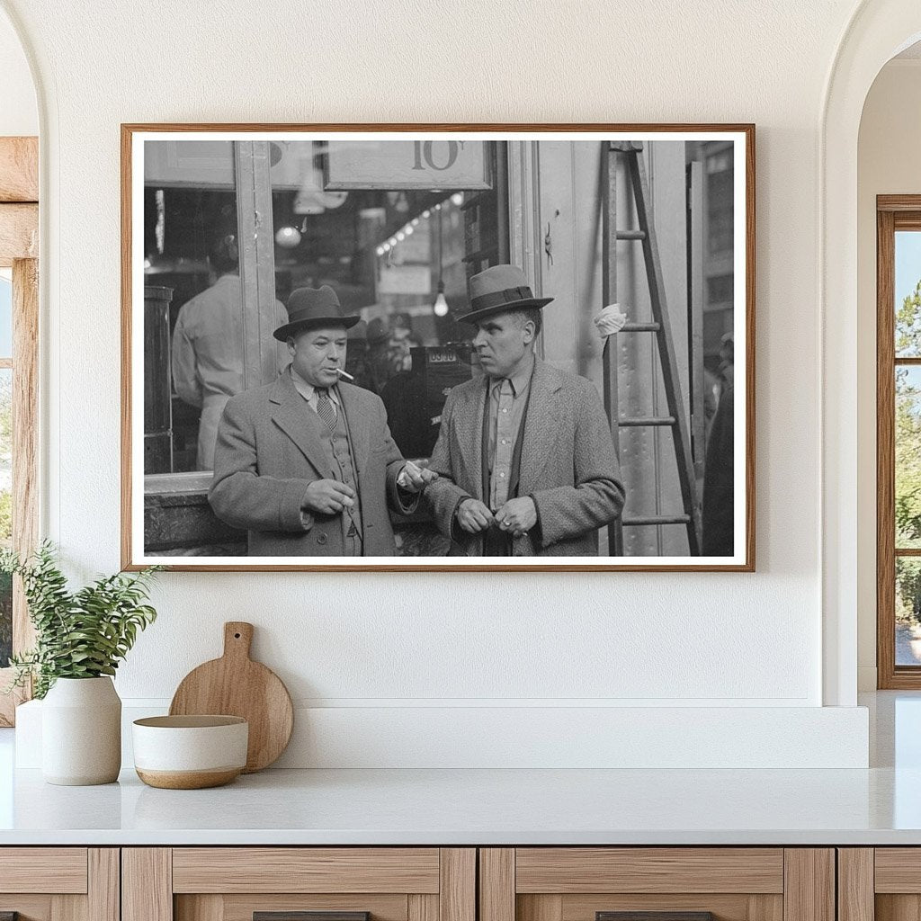 Men Conversing on 7th Avenue New York City 1936 - Available at KNOWOL