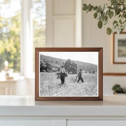 Men Cradling Wheat in Sperryville Virginia 1936 - Available at KNOWOL