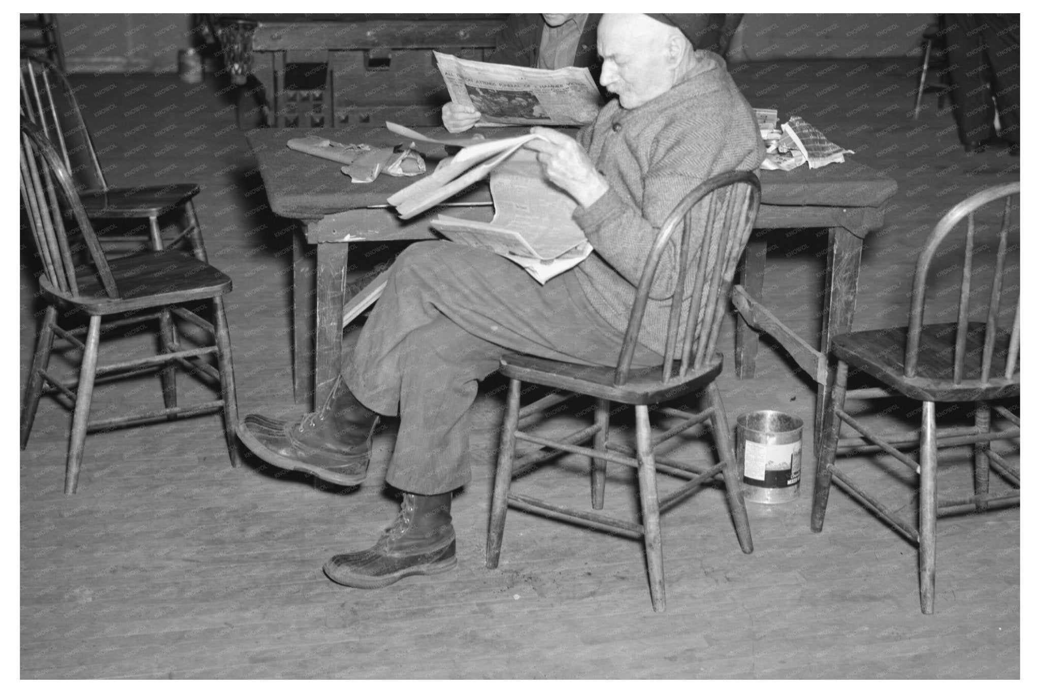 Men in Recreation Room at Hagerman Lake Camp 1937 - Available at KNOWOL