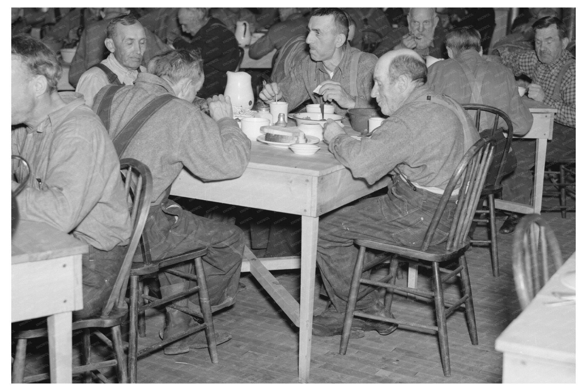 Men in Transient Camp near Hagerman Lake Michigan 1937 - Available at KNOWOL