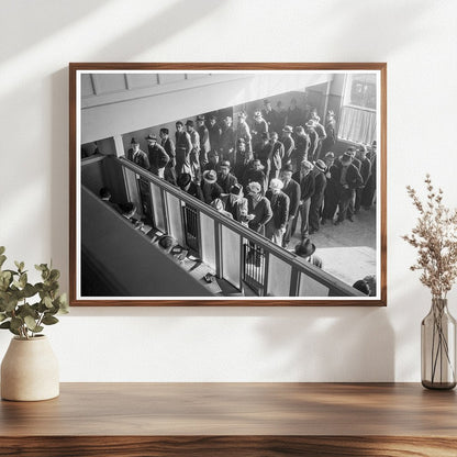 Men Registering for Unemployment Benefits San Francisco 1938 - Available at KNOWOL