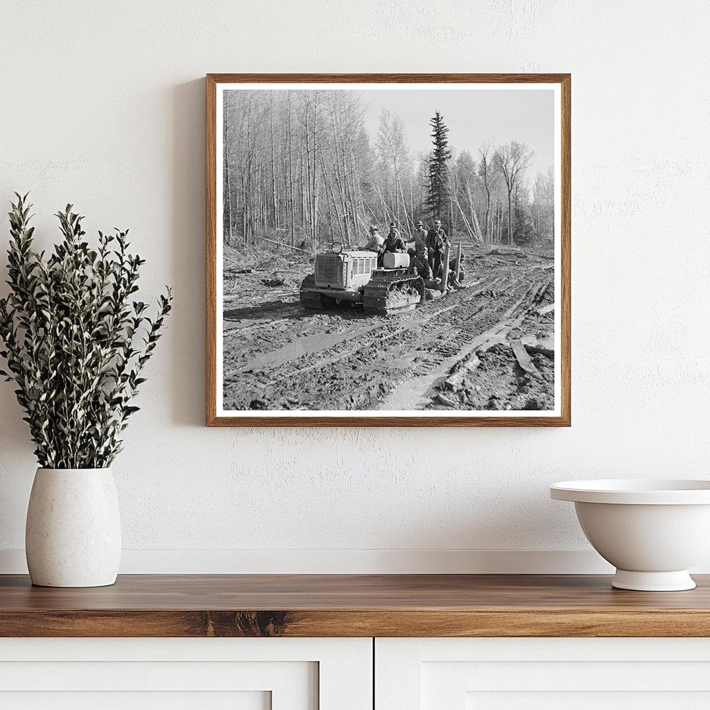 Men Riding Tractor from Lumber Camps Minnesota June 1937 - Available at KNOWOL