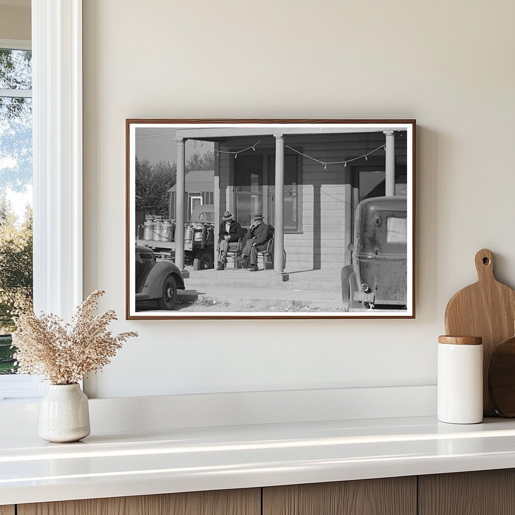 Men Seated at Hotel in Little Fork Minnesota 1937 - Available at KNOWOL