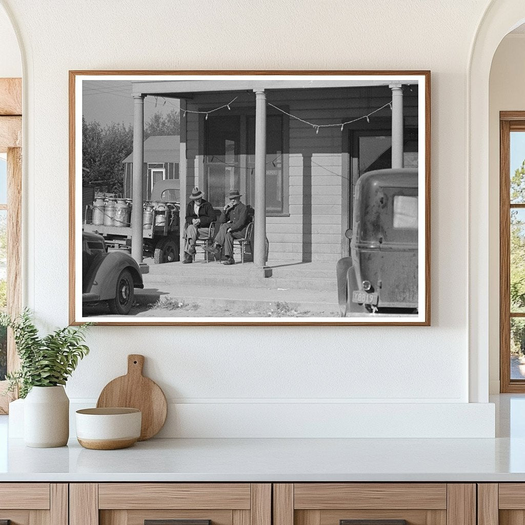 Men Seated at Hotel in Little Fork Minnesota 1937 - Available at KNOWOL