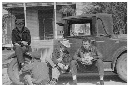 Men Sitting on Car in Raymondville Texas 1939 - Available at KNOWOL