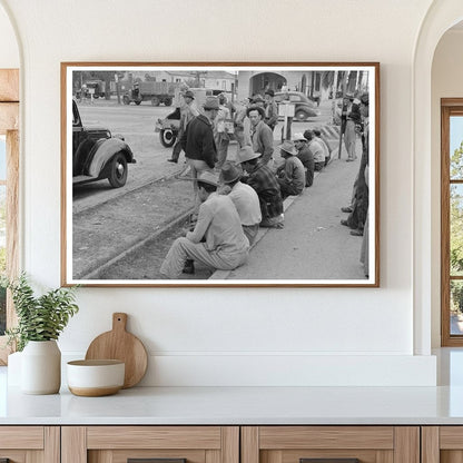 Men Waiting for Work on Railroad Platform Raymondville 1939 - Available at KNOWOL