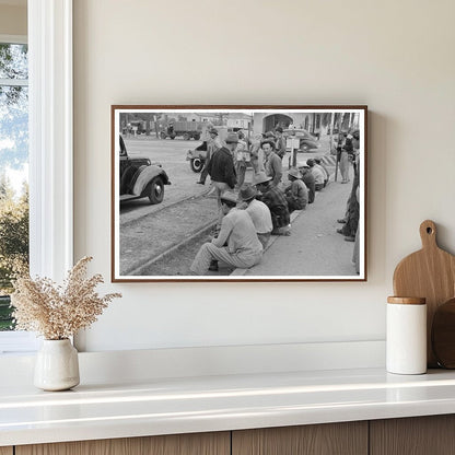 Men Waiting for Work on Railroad Platform Raymondville 1939 - Available at KNOWOL