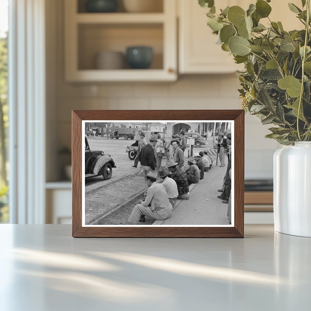 Men Waiting for Work on Railroad Platform Raymondville 1939 - Available at KNOWOL