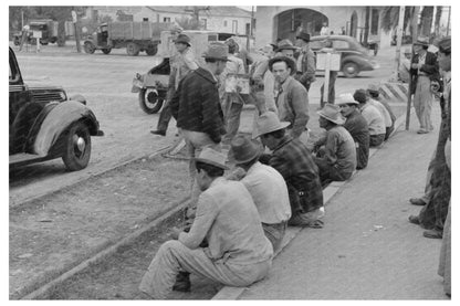 Men Waiting for Work on Railroad Platform Raymondville 1939 - Available at KNOWOL