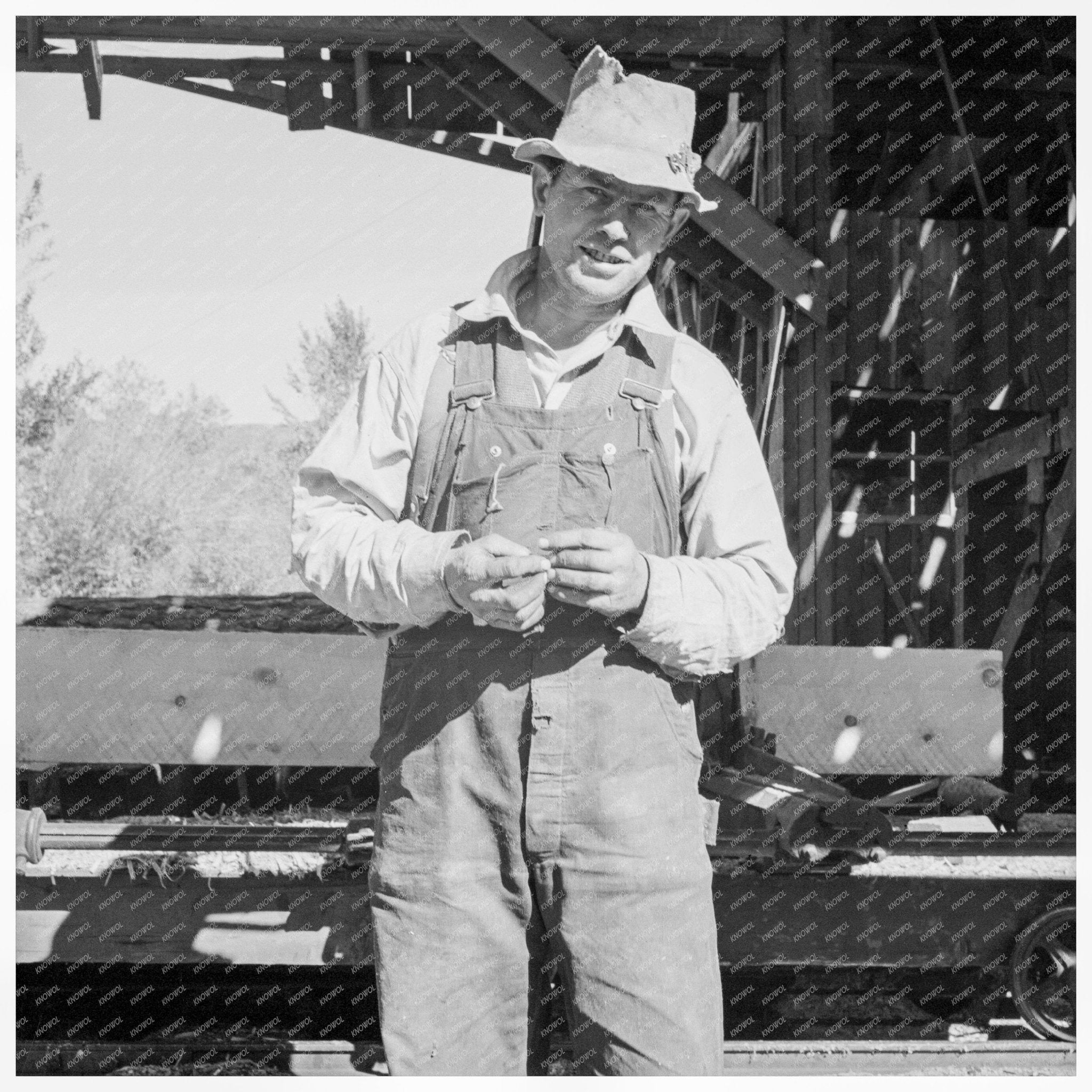 Men Working at Ola Sawmill Cooperative Gem County Idaho 1939 - Available at KNOWOL