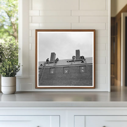 Men Working on Chimney Flashing in Greenhills Ohio 1937 - Available at KNOWOL