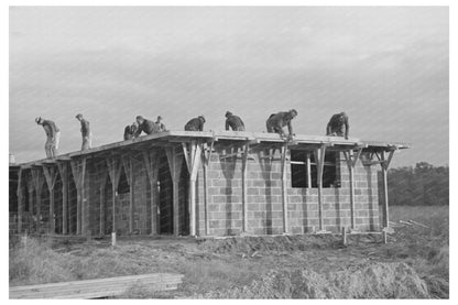 Men Working on Roof of House Jersey Homesteads 1936 - Available at KNOWOL