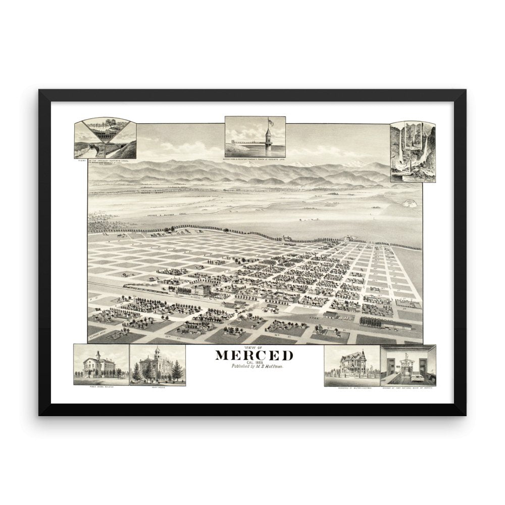 Merced, California 1888 Framed - Available at KNOWOL