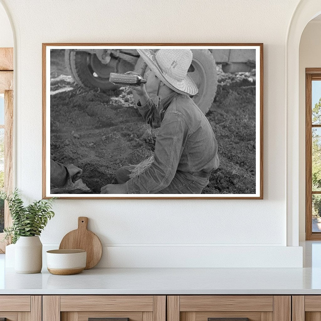 Mexican Boy Eating Breakfast in Santa Maria Texas 1939 - Available at KNOWOL