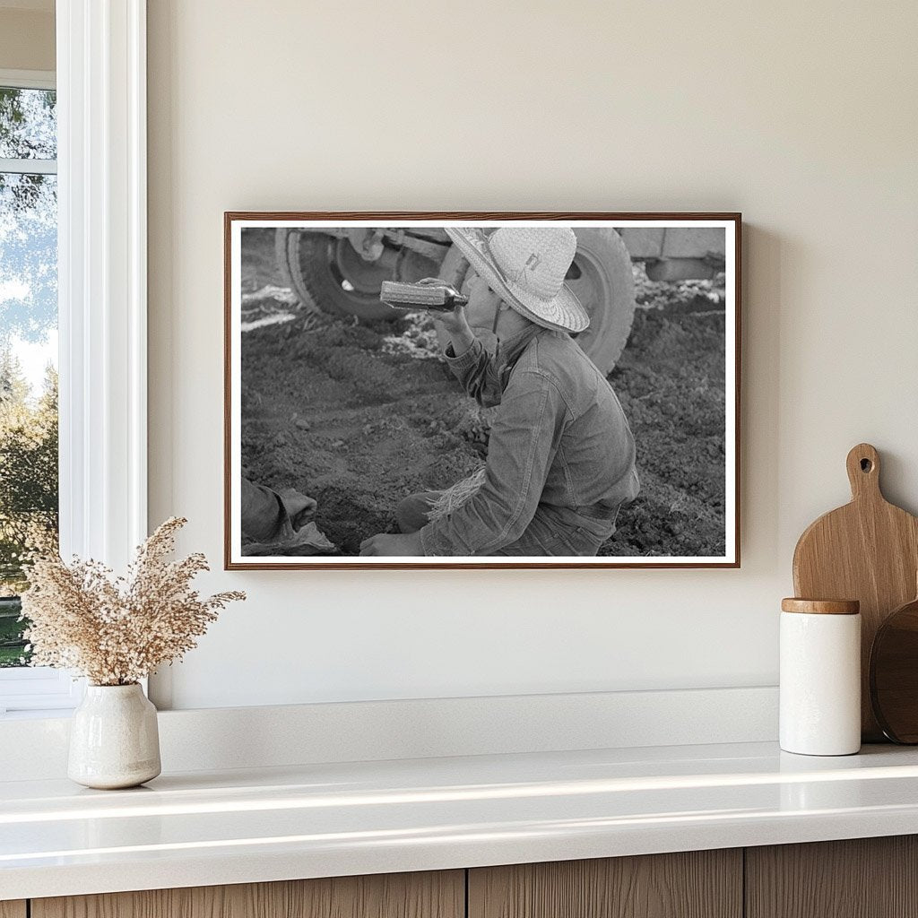 Mexican Boy Eating Breakfast in Santa Maria Texas 1939 - Available at KNOWOL