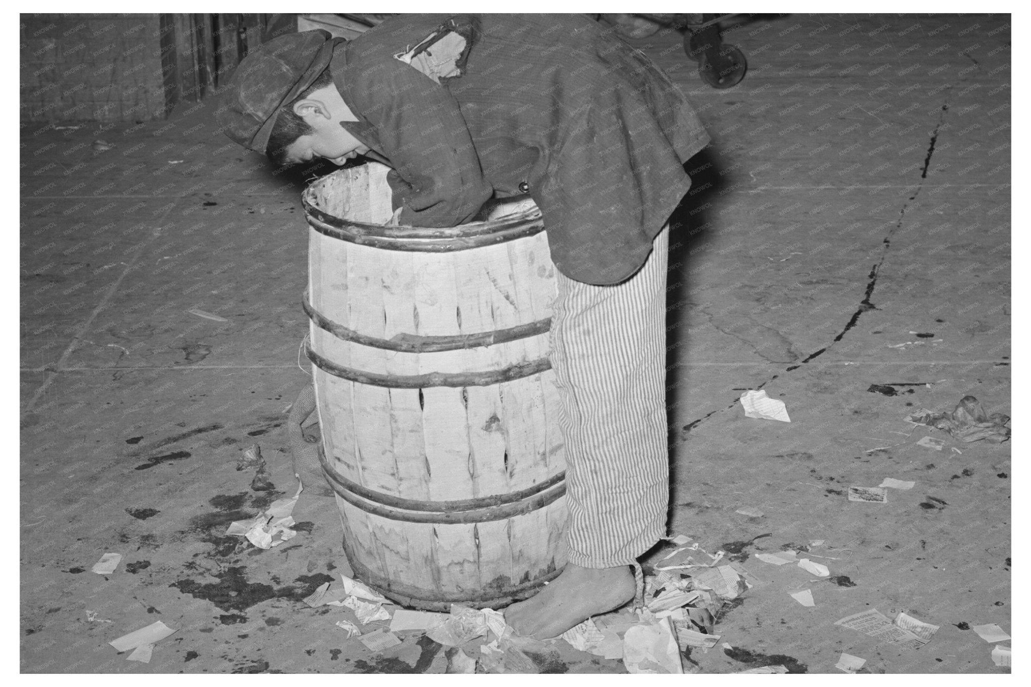 Mexican Boy Scavenging at San Antonio Market March 1939 - Available at KNOWOL