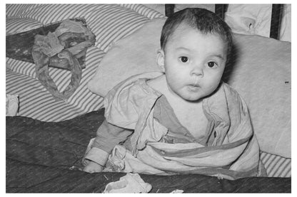 Mexican Child with Impetigo in Bed Crystal City 1939 - Available at KNOWOL