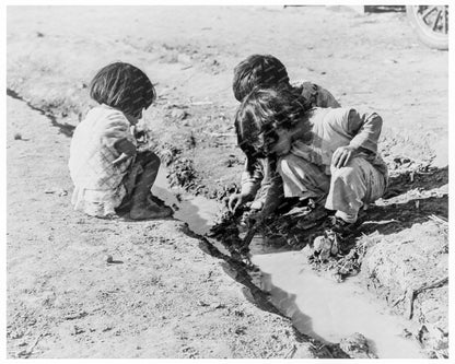 Mexican Children Playing in Cotton Camp 1936 - Available at KNOWOL