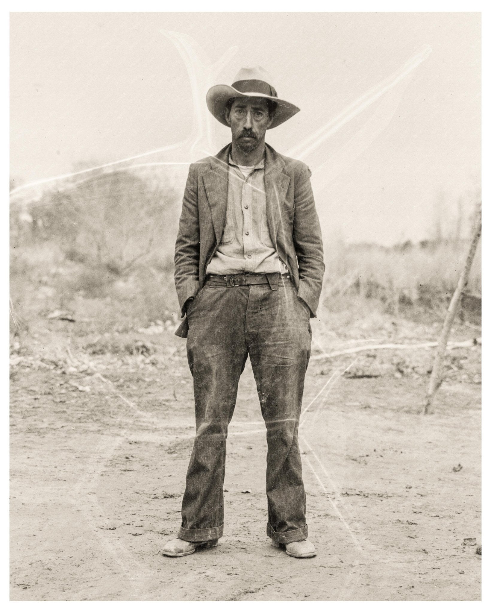 Mexican Field Worker Father of Six Imperial Valley California March 1935 Vintage Photo - Available at KNOWOL