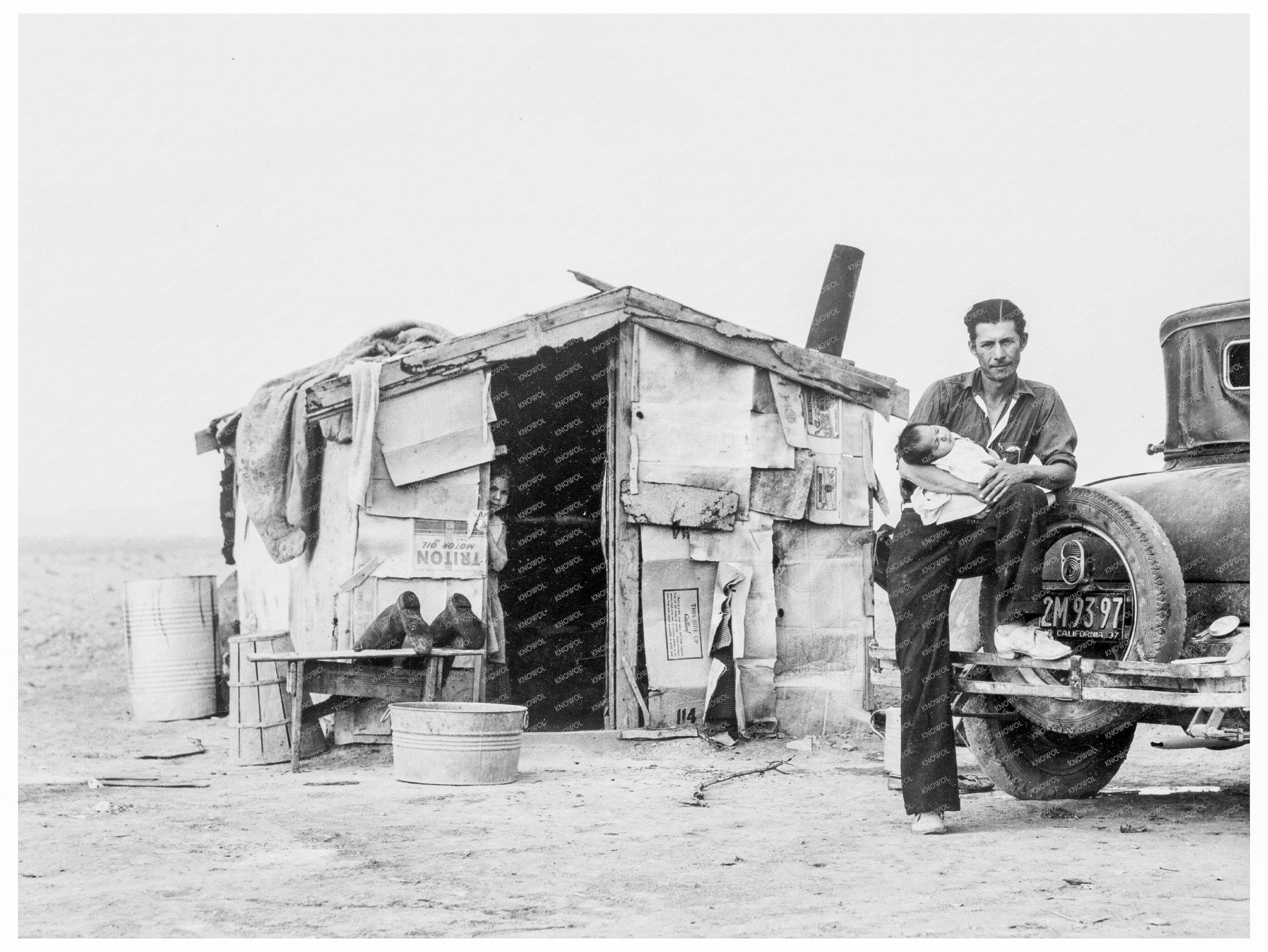 Mexican Field Workers Home in Imperial Valley 1937 - Available at KNOWOL