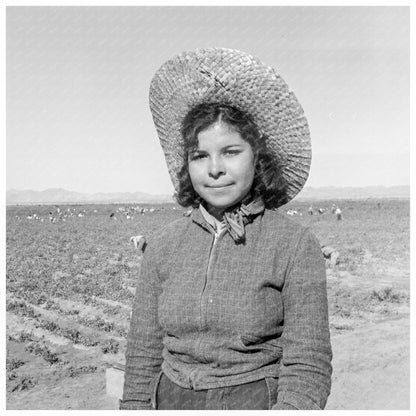 Mexican Girl Pea Picking in Imperial Valley 1939 - Available at KNOWOL