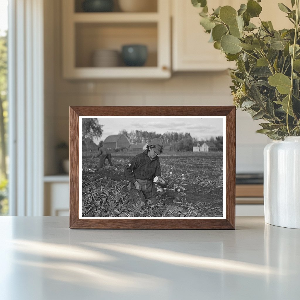 Mexican Girl Topping Sugar Beets East Grand Forks 1937 - Available at KNOWOL