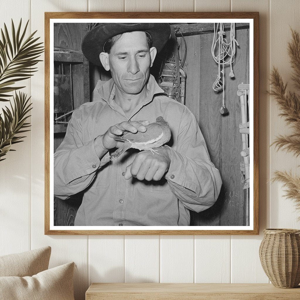 Mexican Individual with Pigeon in Crystal City 1939 - Available at KNOWOL