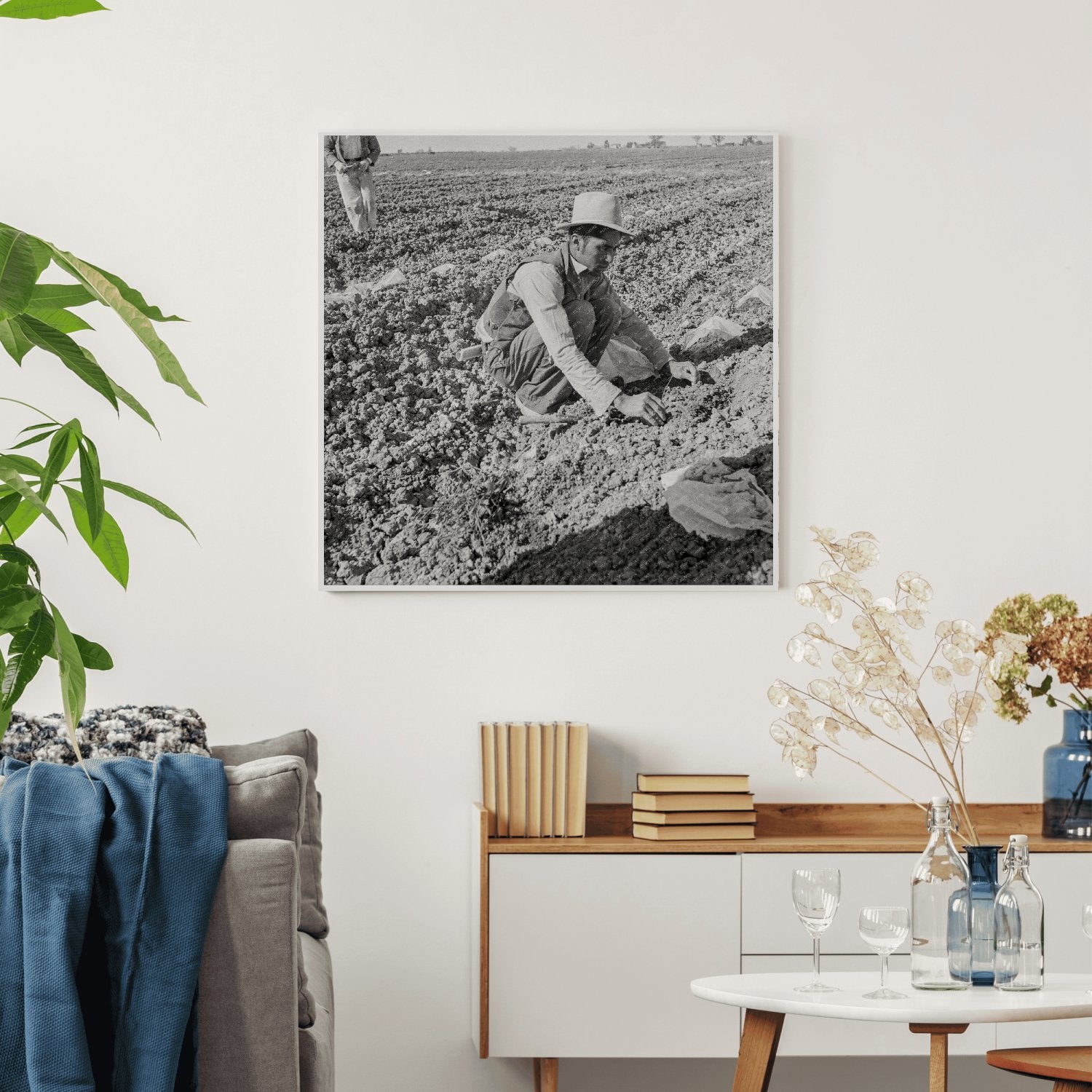 Mexican Laborers Weeding Cantaloupe in Imperial Valley 1937 - Available at KNOWOL