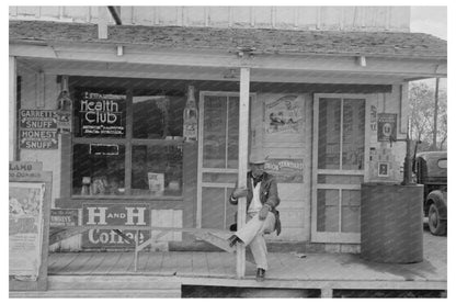 Mexican Man on Store Porch Alamo Texas February 1939 - Available at KNOWOL