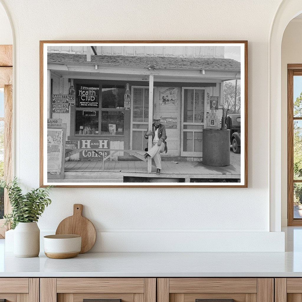 Mexican Man on Store Porch Alamo Texas February 1939 - Available at KNOWOL