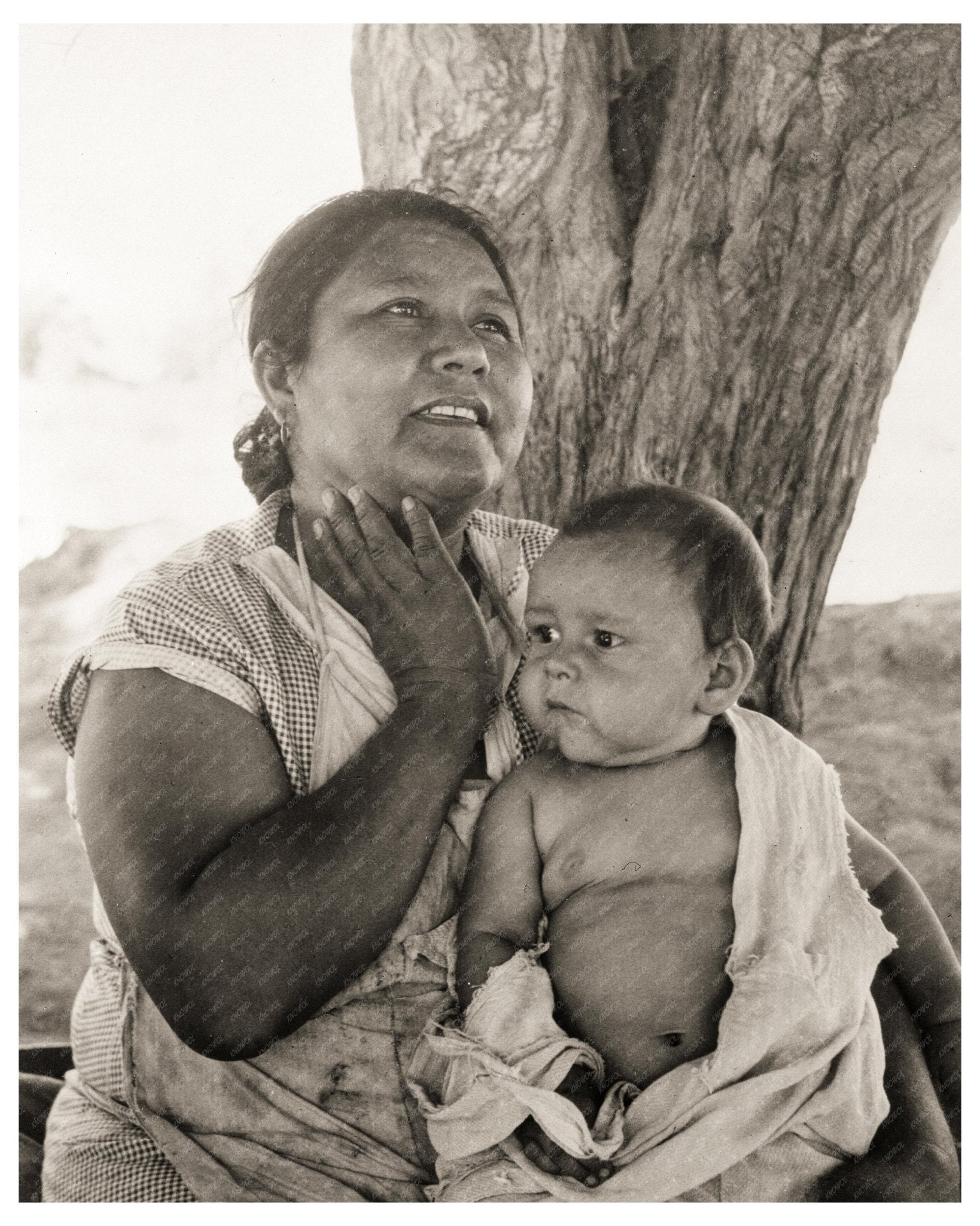 Mexican Mother and Children in California 1935 Vintage Image - Available at KNOWOL