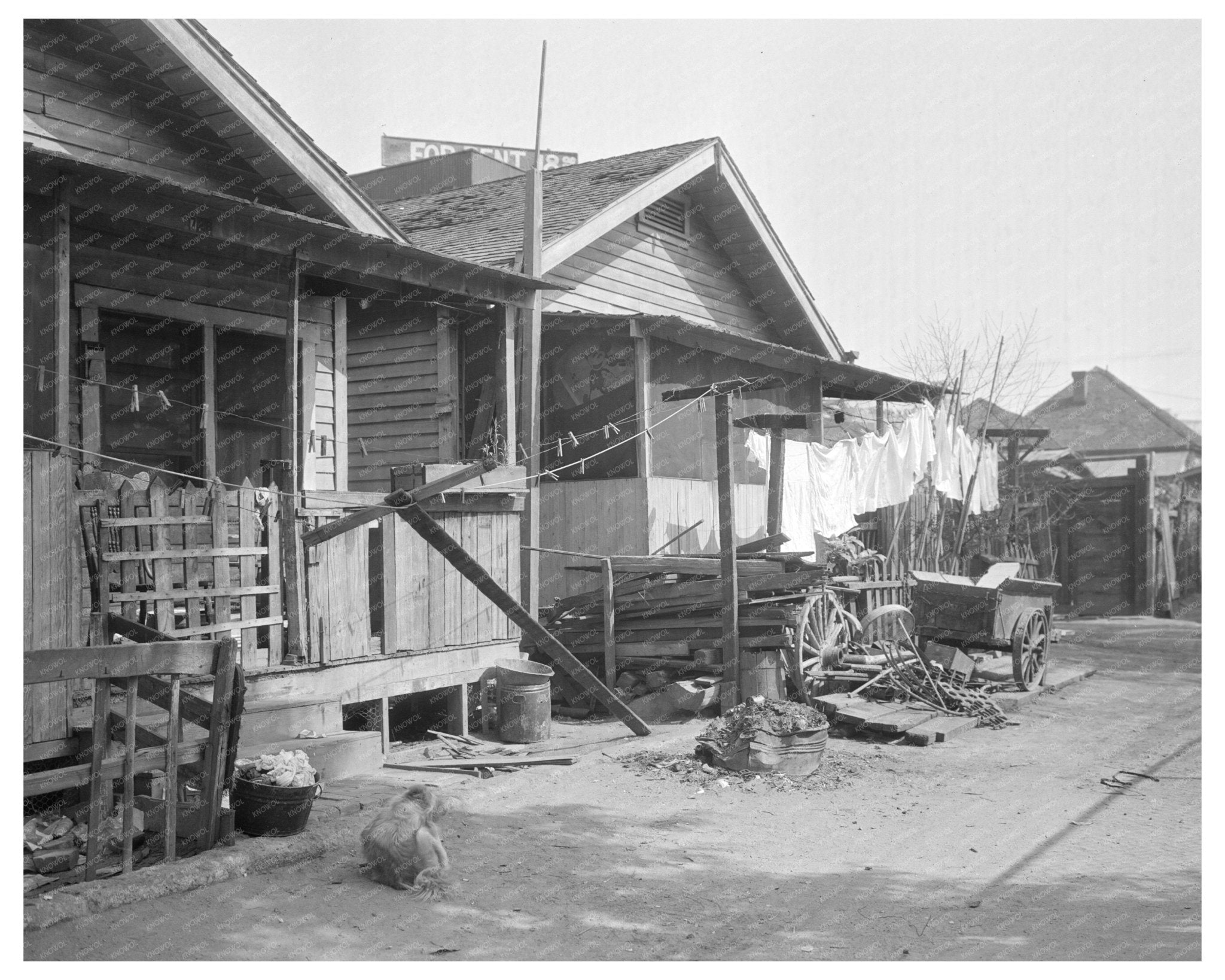 Mexican Quarter Neighborhood Los Angeles February 1936 Vintage Photo - Available at KNOWOL