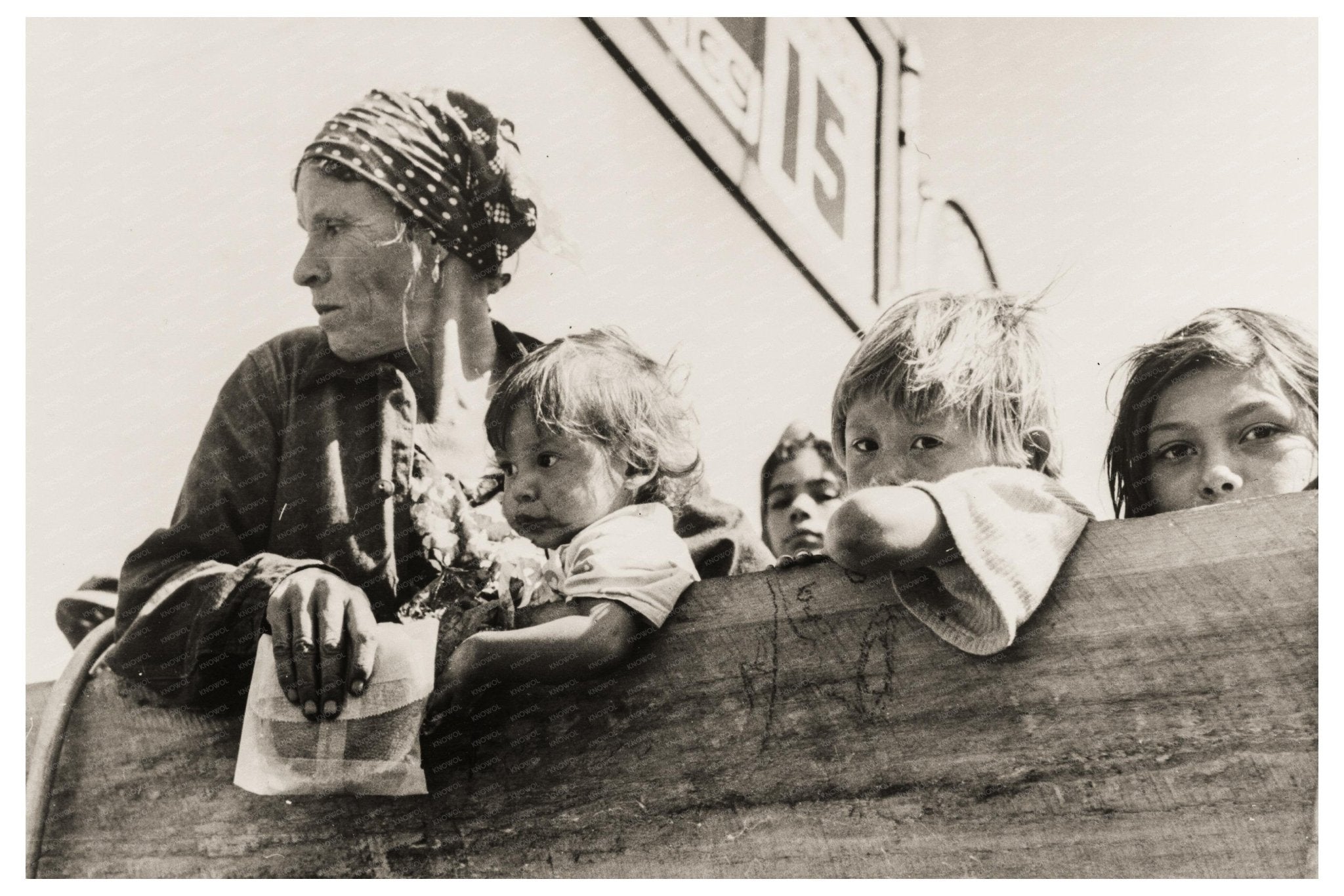 Mexican Woman and Children in Truck Neches Texas October 1939 Vintage Photograph - Available at KNOWOL