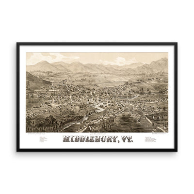 Middlebury, VT 1886 Framed Print - Available at KNOWOL