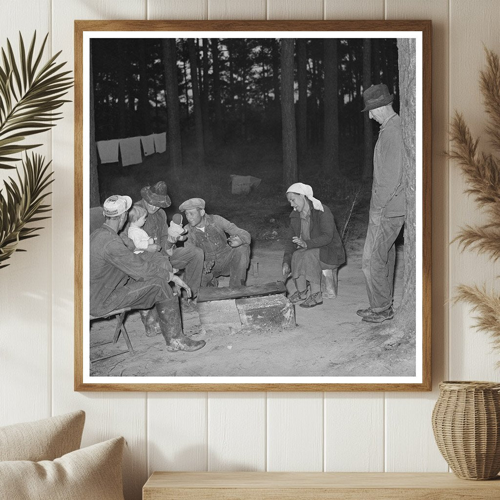 Migrant Berry Families Campfire Ponchatoula Louisiana 1939 - Available at KNOWOL