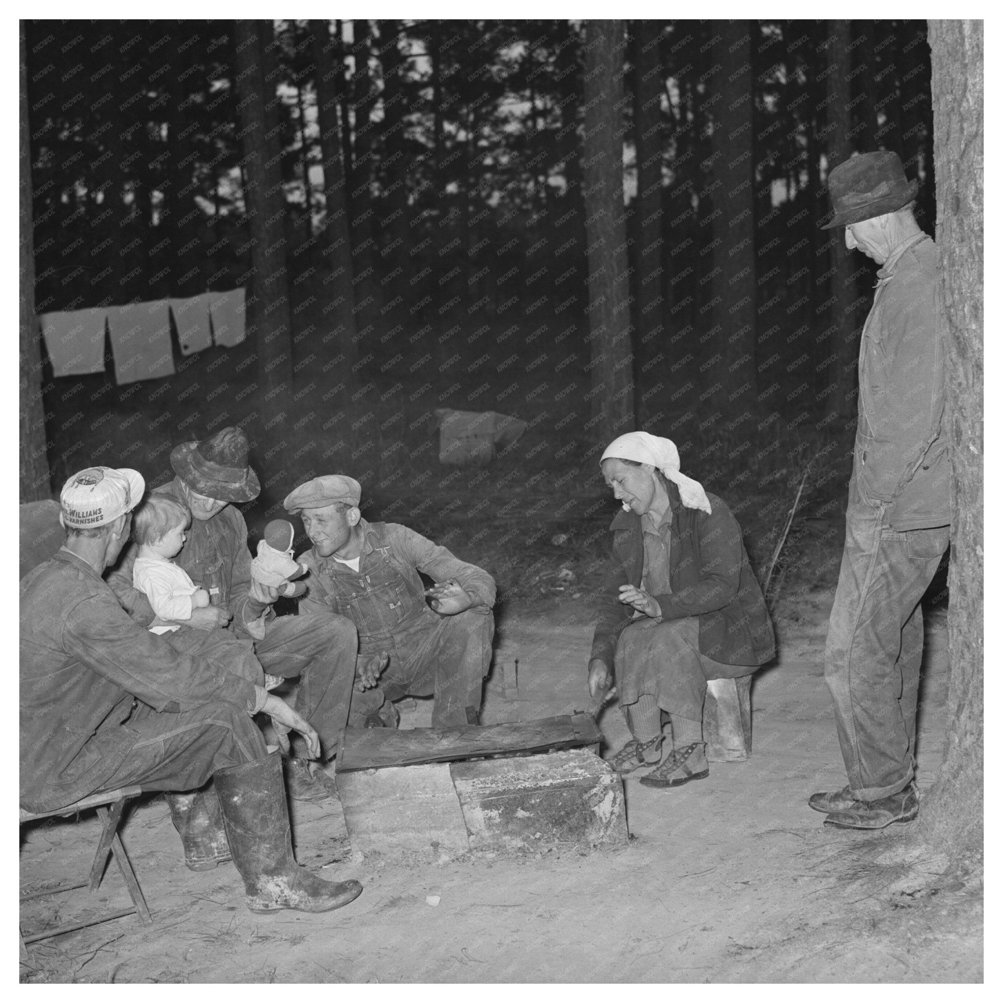 Migrant Berry Families Campfire Ponchatoula Louisiana 1939 - Available at KNOWOL