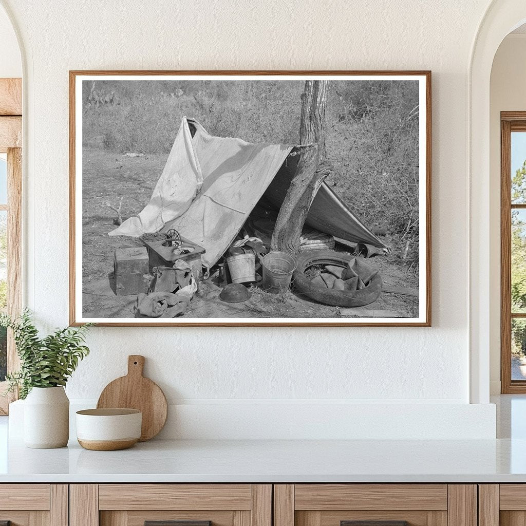 Migrant Boy Tent Shelter Sebastin Texas February 1939 - Available at KNOWOL