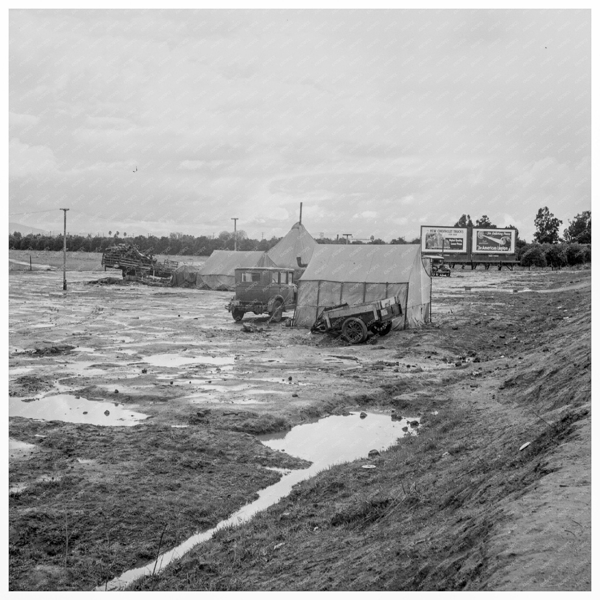 Migrant Camp in Tulare County California February 1939 - Available at KNOWOL