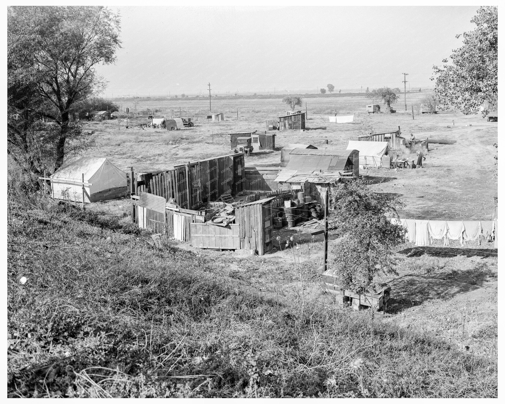 Migrant Camp Near Sacramento 1936 - Available at KNOWOL