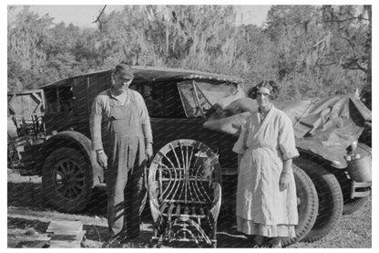 Migrant Cane Chair Maker and Wife in Louisiana 1938 - Available at KNOWOL