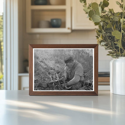 Migrant Cane Chair Maker in Louisiana October 1938 - Available at KNOWOL