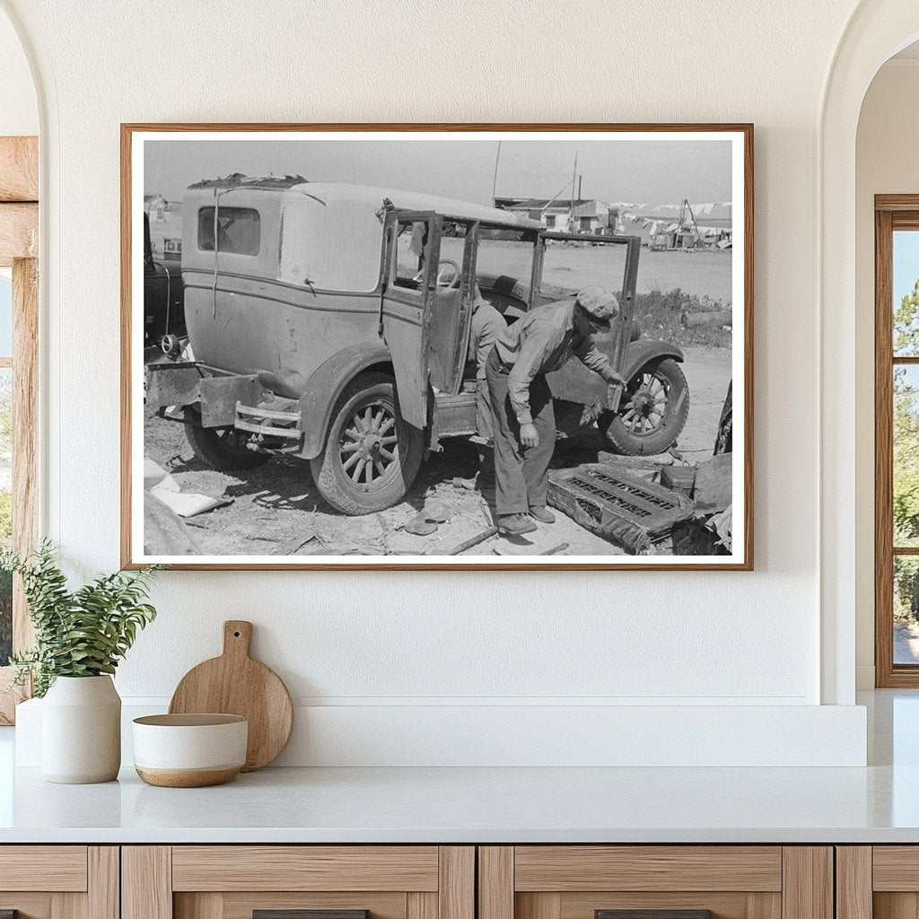 Migrant Car and Tent Setup Edinburg Texas February 1939 - Available at KNOWOL