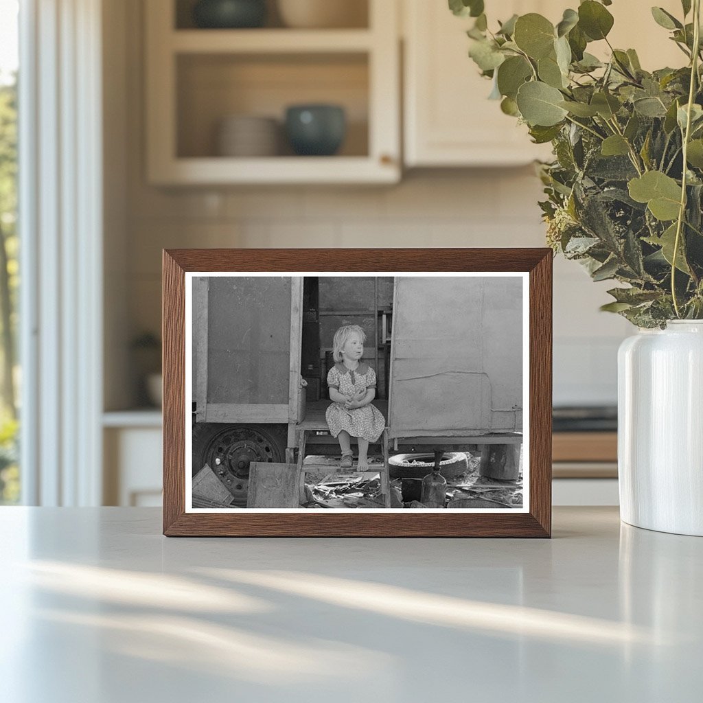 Migrant Child in Trailer Doorway Edinburg Texas 1939 - Available at KNOWOL