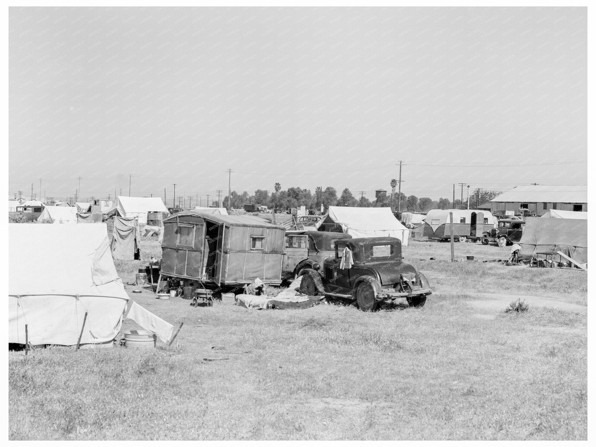 Migrant Families Await Potato Harvest April 1938 - Available at KNOWOL