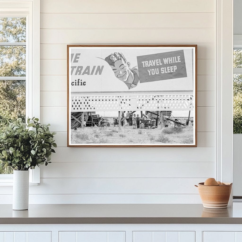 Migrant Families Camped Behind Billboard November 1938 - Available at KNOWOL