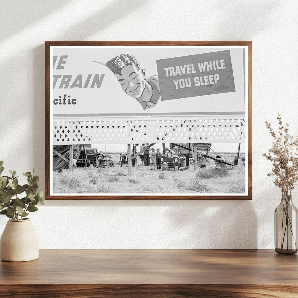 Migrant Families Camped Behind Billboard November 1938 - Available at KNOWOL