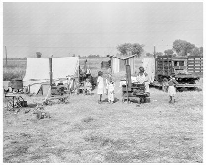 Migrant Family at American River Camp 1936 - Available at KNOWOL