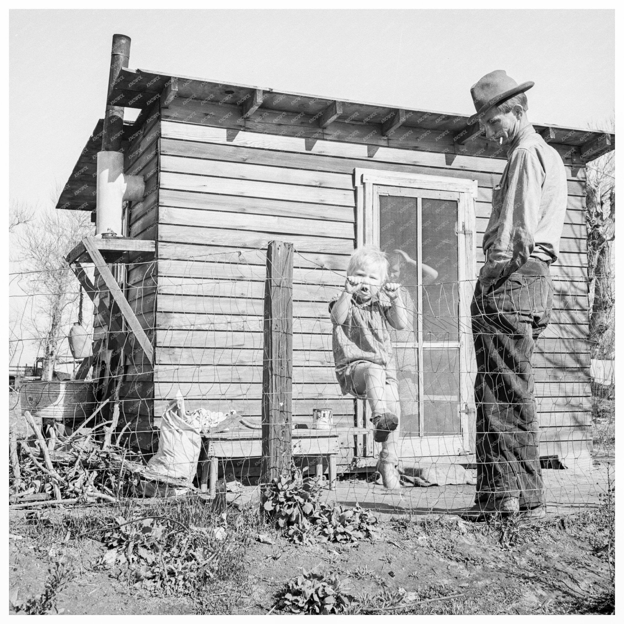 Migrant Family in California Camp February 1939 - Available at KNOWOL