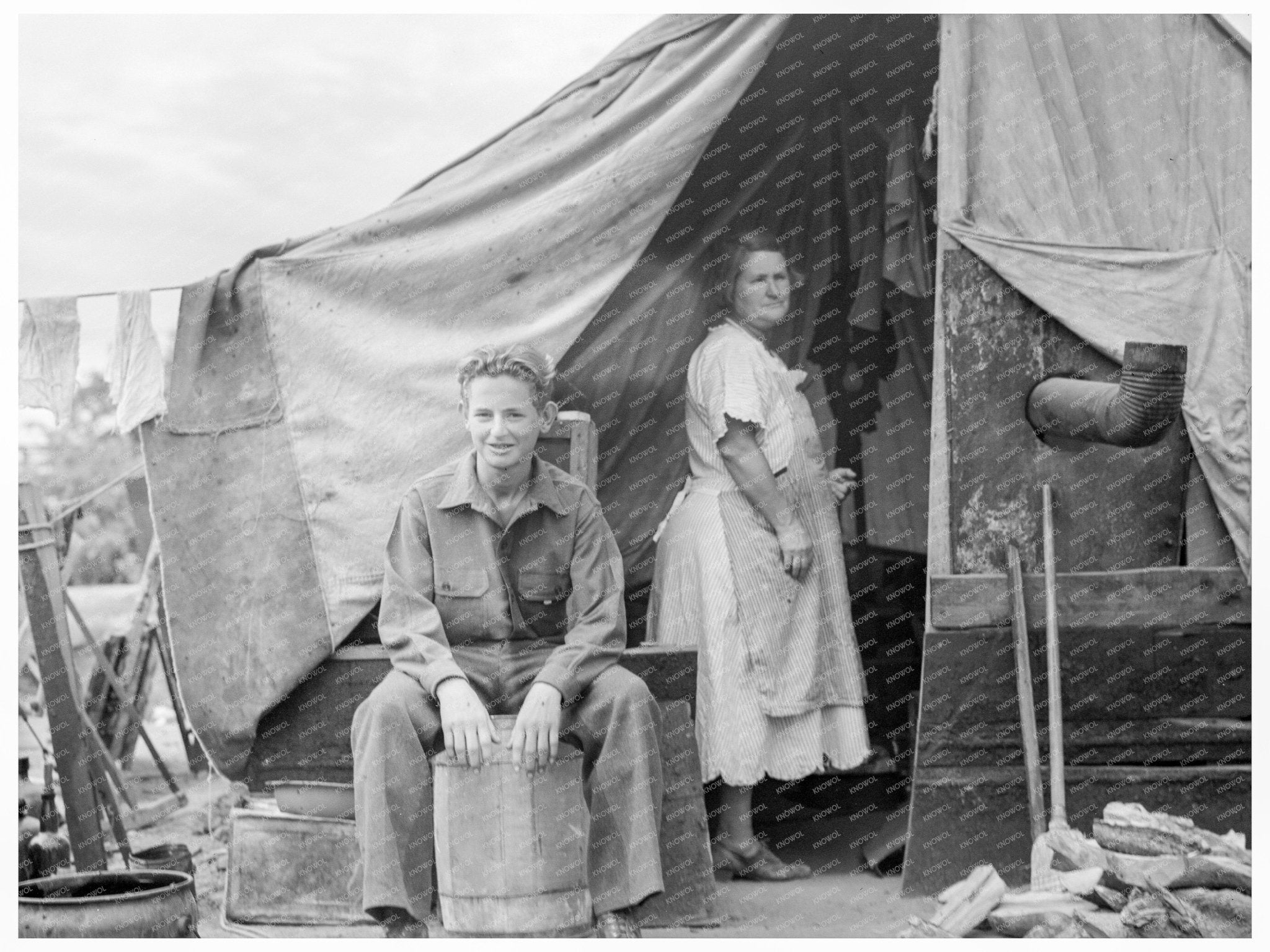 Migrant Family in Porterville California November 1936 - Available at KNOWOL